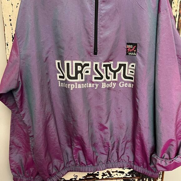 Vintage 90’a Metallic Surf Style 1/4 zip Interplanetary Body Gear jacket. OSFA. - Picture 9 of 15